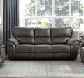 Plush Modern Design Living Room Reclining Sofa Gray Microfiber Upholstery Solid Wood Frame Furniture 1Pc Gray Microfiber Wood Primary Living Space Modern Plywood,Solid Wood 3 Seat
