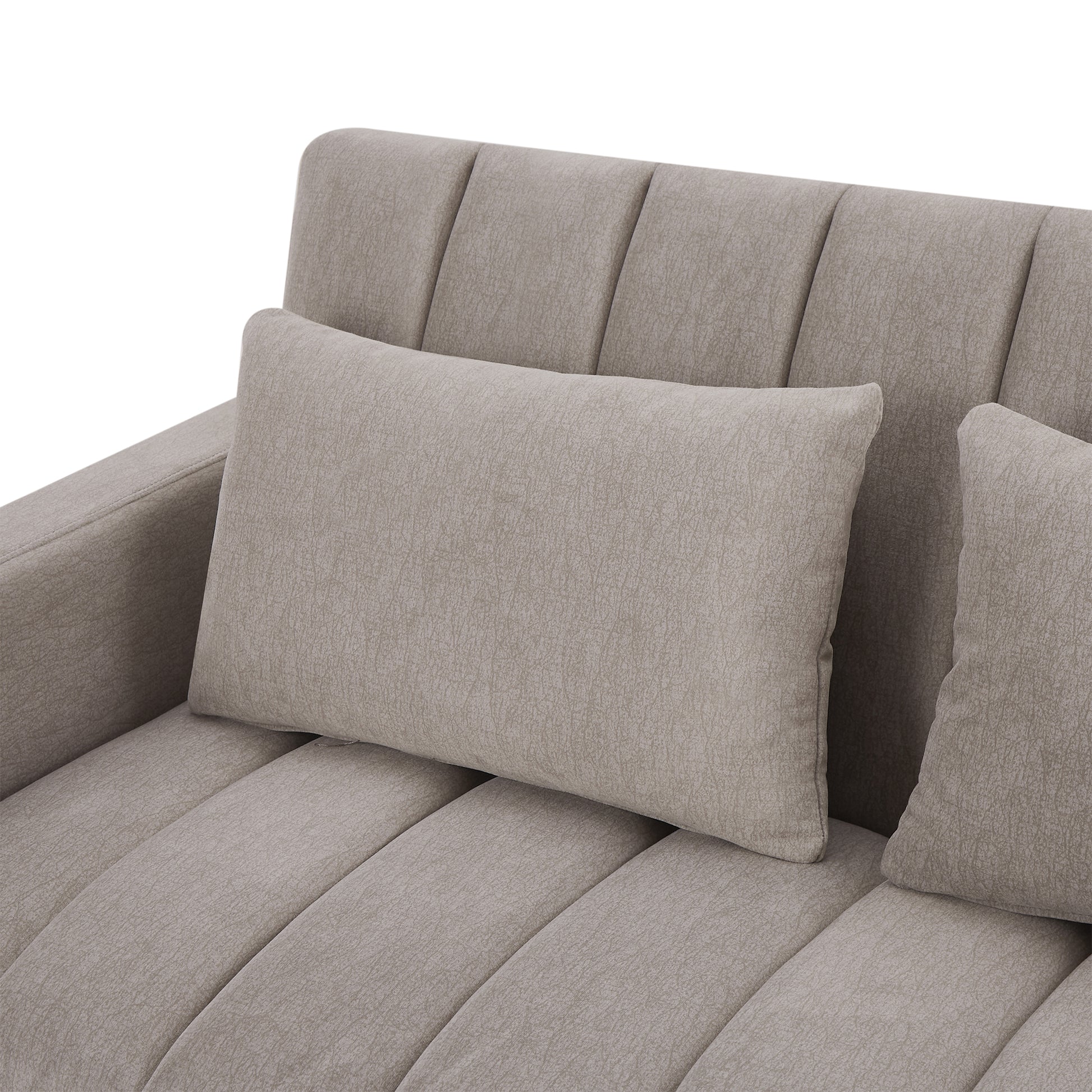 55.9" Convertible Sofa Bed Loveseat Sofa With Three Usb Ports, Two Side Pockets, Two Cup Holders And 360 Swivel Phone Holder For Living Room, Light Grey Light Grey Foam Polyester 2 Seat