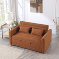 Soft Boucle Convertible Two Bedroom Sofa With Adjustable Back, 2 Seater Sofa, Pull Out Bed, 2 Waist Pillows For Small Living Rooms And Apartments Light Brown Foam Boucle 2 Seat