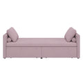 Modern Upholstered Chaise Lounger Daybed Small Single Daybed With 2 Drawers, No Mattress Needed, Perfect For Living Rooms & Home Office, Linen Fabric, Pink Pink Linen