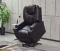 Recliner Chair Modern Recliner Sofa Faux Leather Recliners With Cup Holders,Remote Control Black Faux Leather