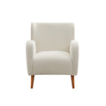 Mirod Modern Wing Back Lounge Chair Stylish Design, Soft Fabric, Solid Wood Legs, Easy Assembly, Durable Frame Beige Boucle