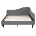 Full Size L Shaped Linen Daybed, With Solid Wood Legs, Gray Old Sku: Sf000146Aae Full Gray Linen Mdf