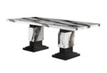 Stacey Zebra White Black Dining Table Multicolor Rubber Wood