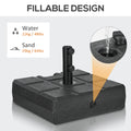 Outsunny 88 Lbs. Fillable Umbrella Base With Steel Umbrella Holder For 1.25
