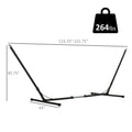 Outsunny Universal Hammock Stand 10 13Ft Adjustable Steel Stand Space Saving And Portable Carrying For Indoor And Outdoor Use, Black Black Steel