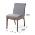 Dining Chair Set Of 2 Dark Grey Fabric