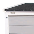 Pawhut Small Wooden Rabbit Hutch, Bunny Guinea Pig Cage, With Openable & Waterproof Roof, Gray Gray Wood