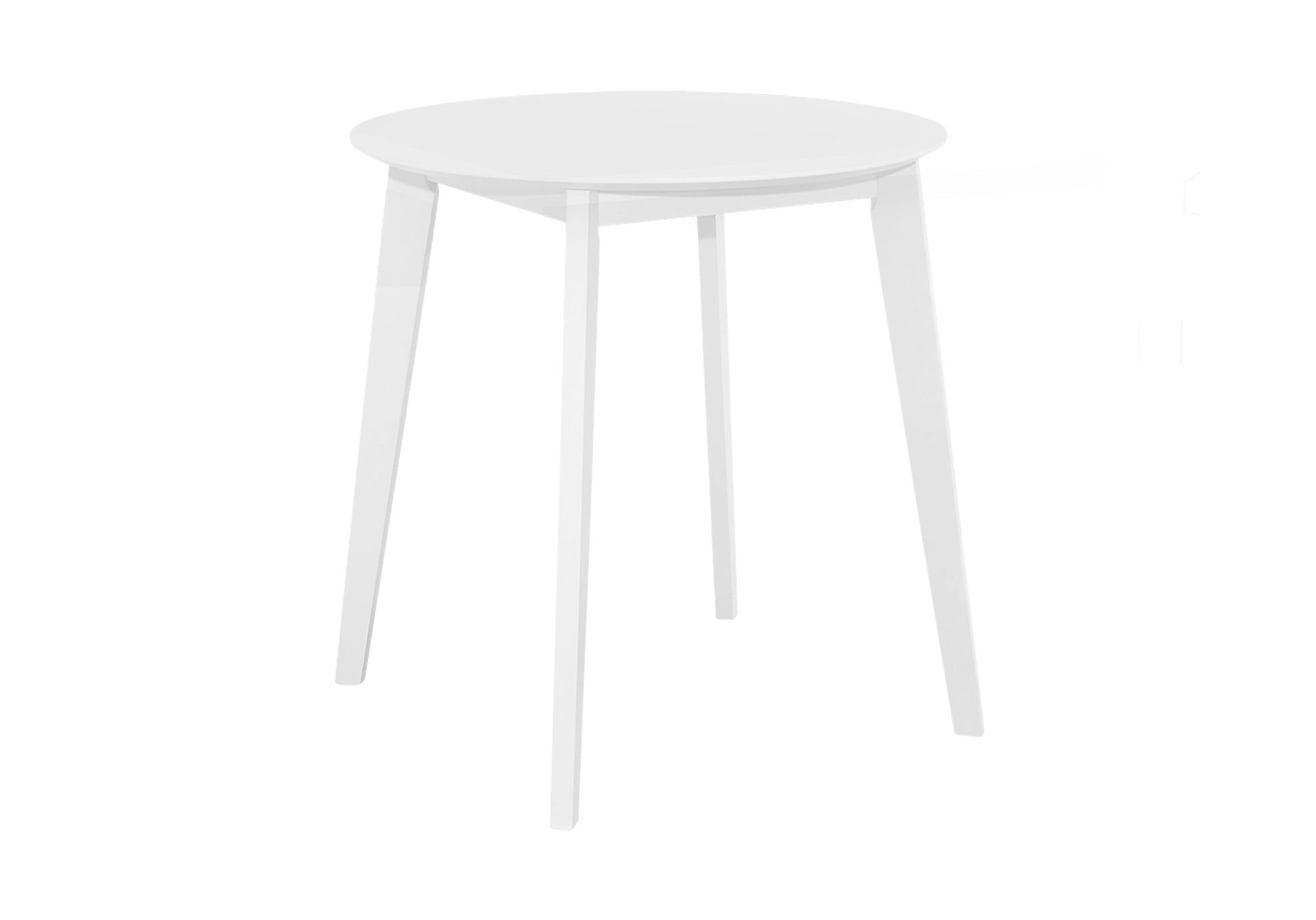 Dining Table, 30" Round, Small, Kitchen, Dining Room, White Veneer, Wood Legs, Transitional White Solid Wood Mdf