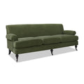 Alana Lawson Three Cushion Tightback Sofa, Olive Green Performance Velvet Green Foam Velvet 3 Seat