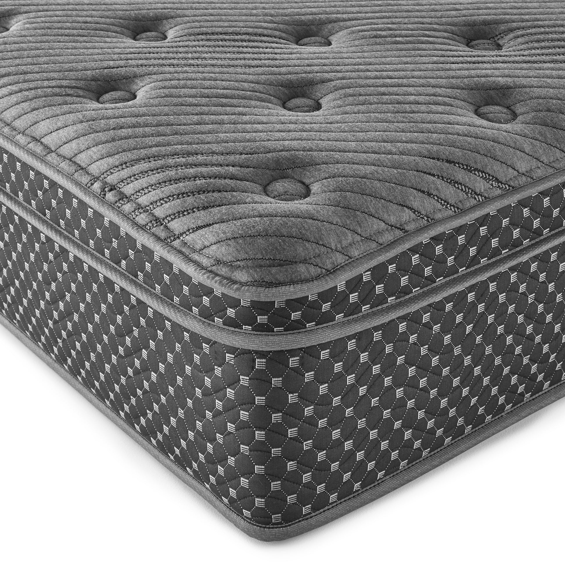 13" Quilted Eurotop Hybrid Full Mattress, Plush Gray Foam Spring Full