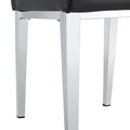 2 Piece Dining Chair, Modern Style Kitchen Upholstered High Back, Metal Leg Office Chair, Suitable For Dining Room, Office, Restaurant. Black Set Of 2 Pu