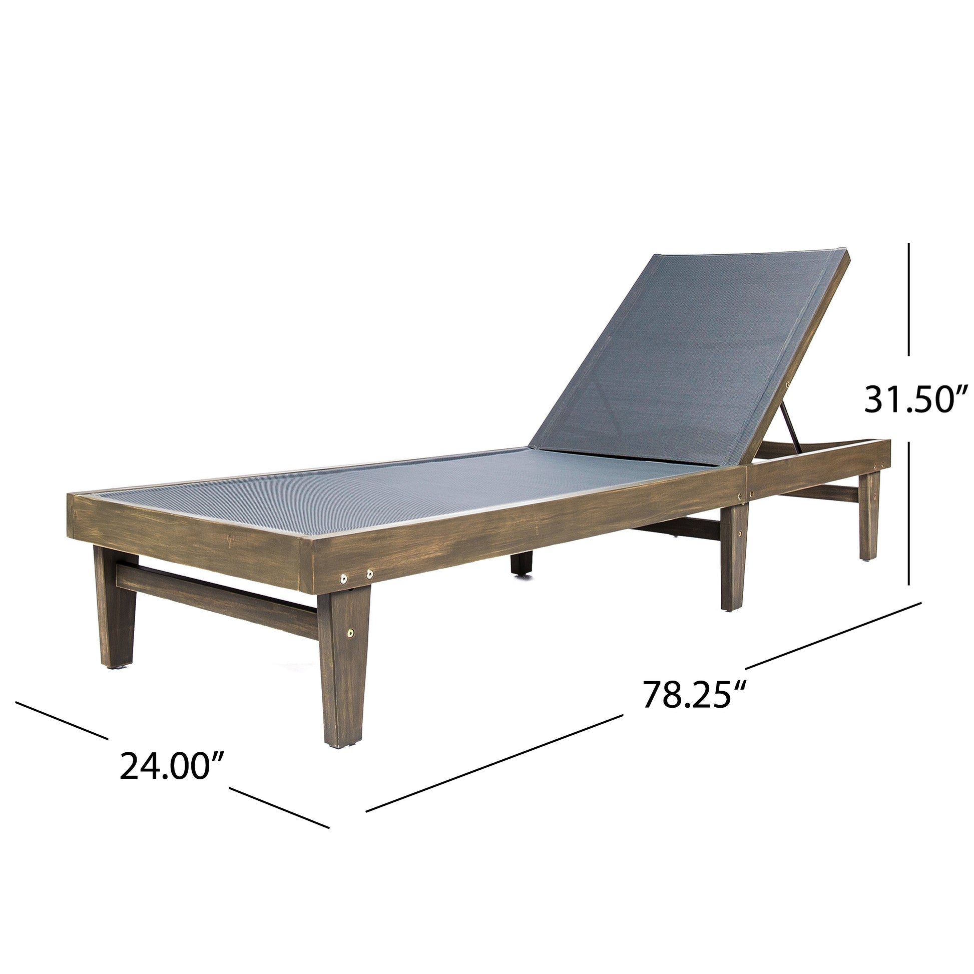 Summerland Chaise Lounge Dark Grey Mesh Dark Grey Mesh