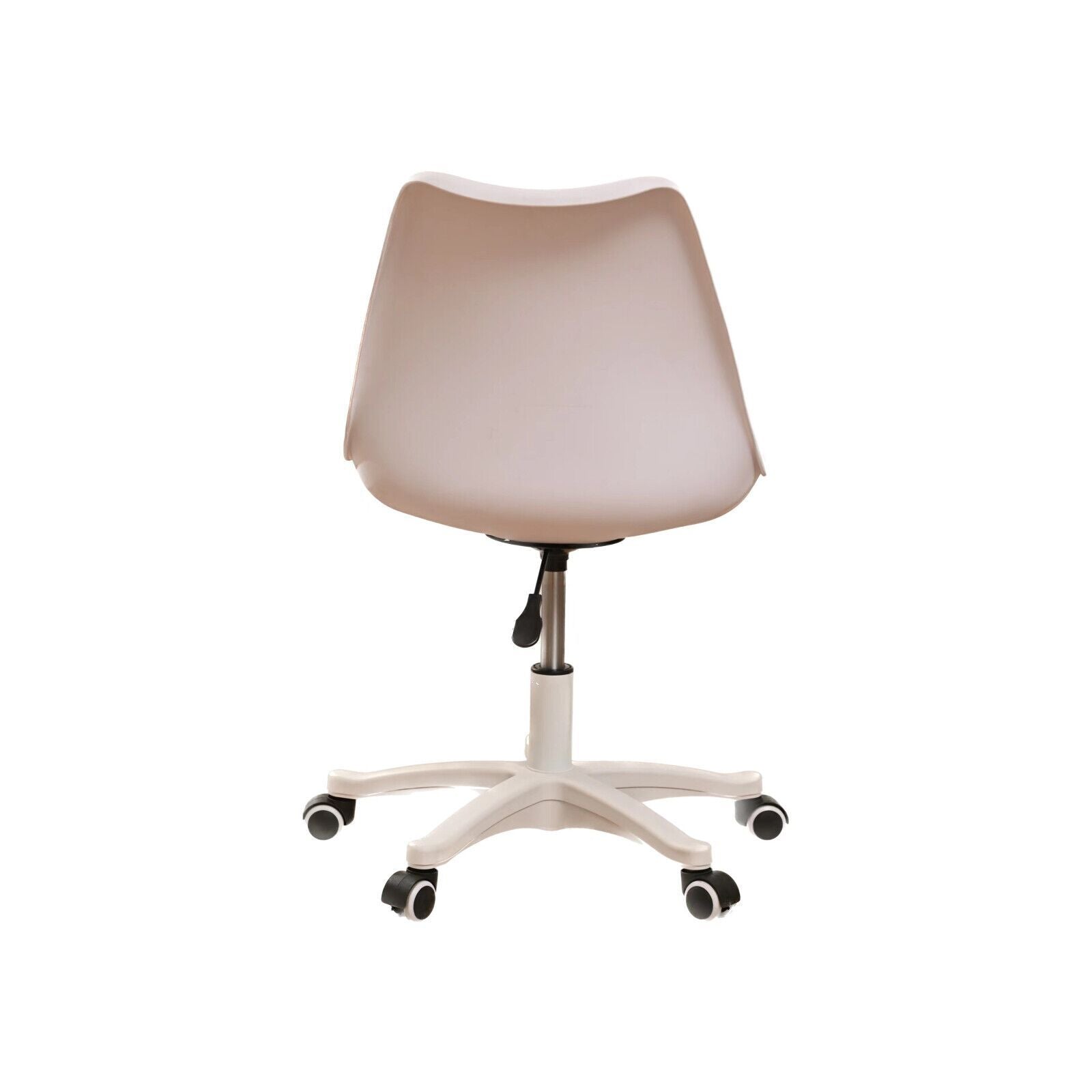 Armless Office Chair,Ergonomic Small Computer Desk Chair With Wheels,Adjustable Rolling Chair, Support Swivel Task Chair For Small Spaces Living Room,Bedroom White White Pu Office Rectangular Modern Handle Solid Back Polypropylene