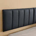 Queen Floating Bed Frame With Led Lights And Wall Mounted Headboard Modern Low Profile Led Platform Bed Frame Queen Size Faux Leather Upholstered Platform Bed Frame,No Box Spring Needed,Black Queen Black Pu