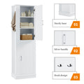 Tall Bathroom Storage Cabinet, Freestanding Storage Cabinet With Hook And Adjustable Shelf, Mdf Board, White White 2 Mdf