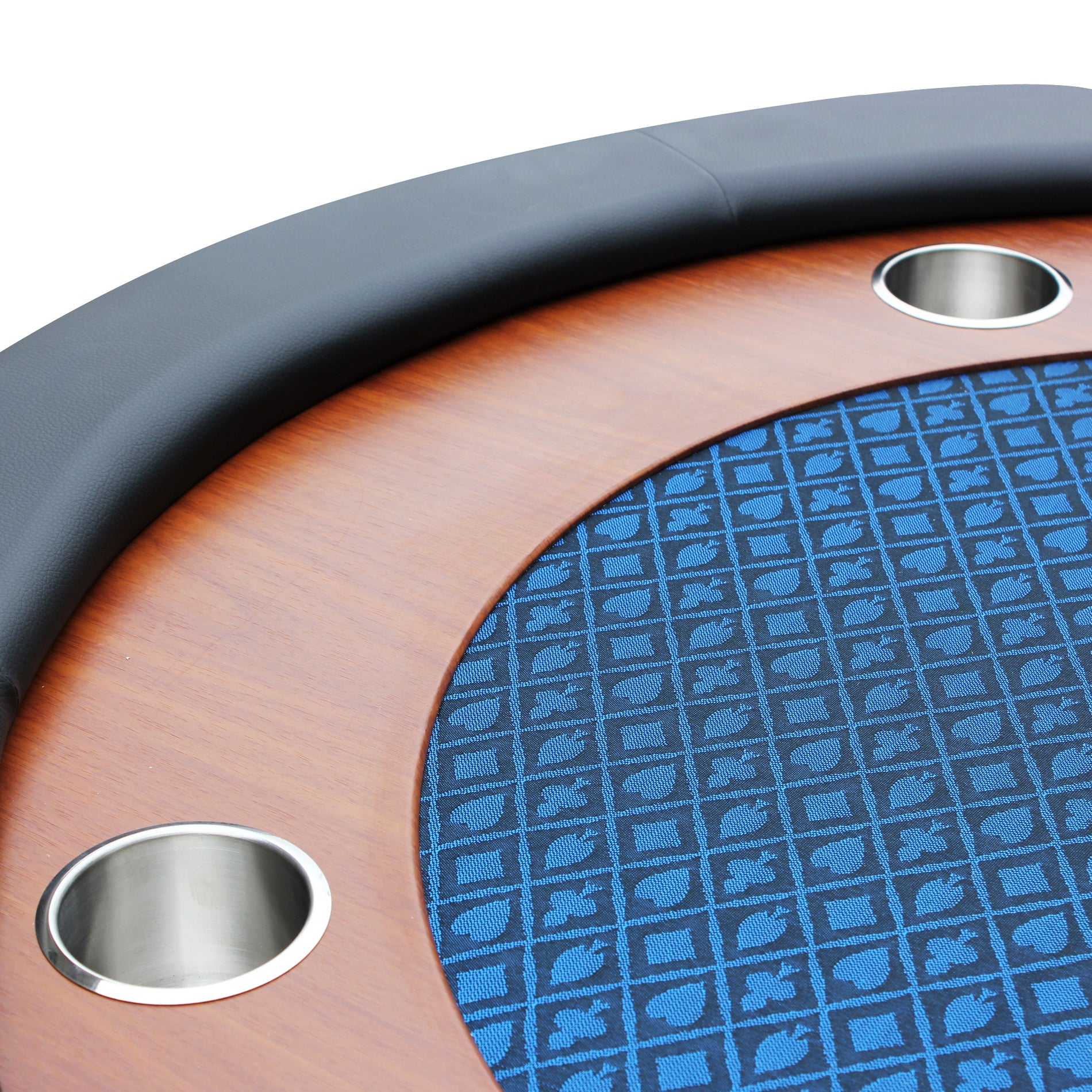 96" 10 Poker Table For 10 Players Casino Games With Speed Cloth Felt Pedestal Base Cup Holders Blue Blue Primary Living Space Modern Wood Stainless Steel