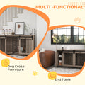Pawhut Dog Crate Furniture With Removable Divider For 2 Small Dogs Or 1 Large Dog, 71