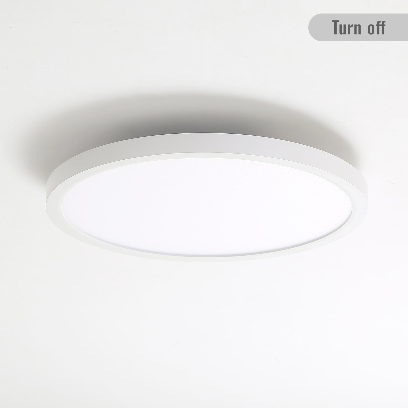 11.8 Inch Flush Mount Ceiling Light, 20W Led Nightlight Ceiling Light Fixture For Kitchen Bedroom Living Room White Abs
