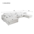 Cloud Modular Sectional Sofa With 2 Storage Ottomans,160.6