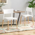 Plastic Dining Chair Set Of 2 White Polypropylene