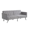 Sofa Bed Convertible Folding Light Grey Lounge Couch Loveseat Sleeper Sofa Armrests Living Room Bedroom Apartment Reading Room Light Grey Linen 2 Seat