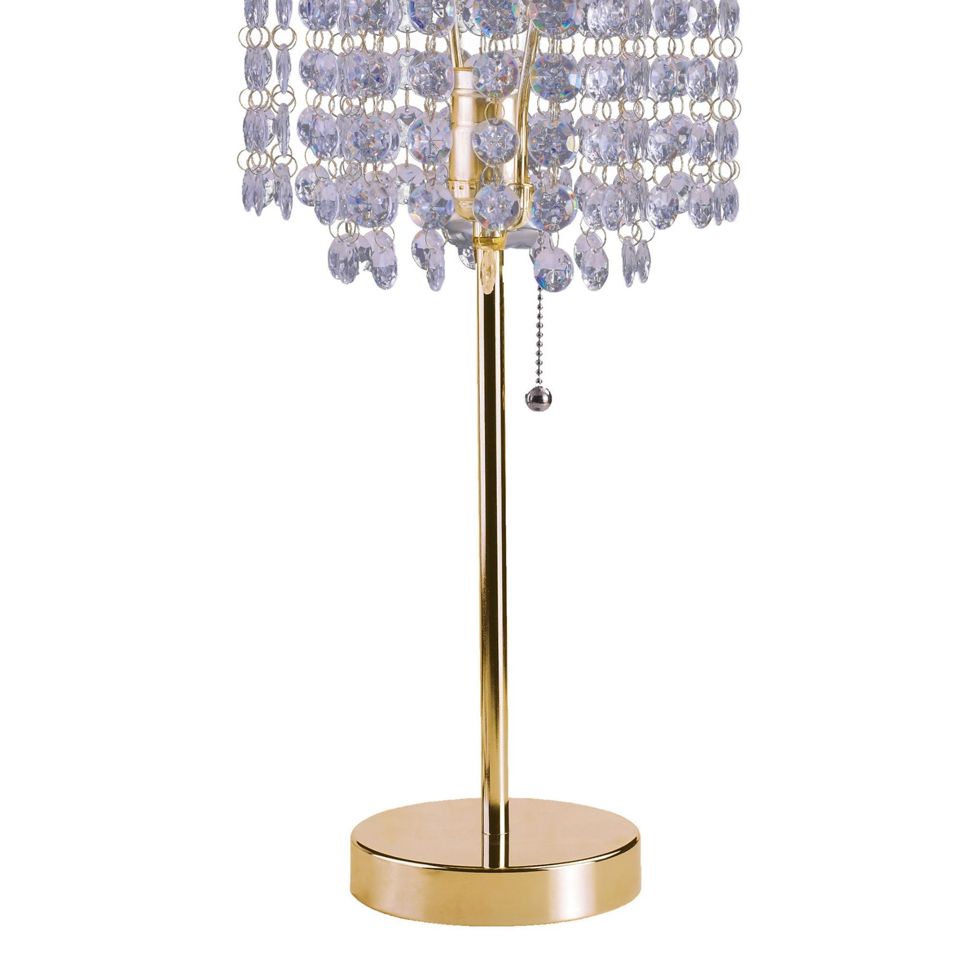 20.25" Tall Metal Table Lamp" Deco Glam" With Gold Finish And Crystal Accents Gold Metal