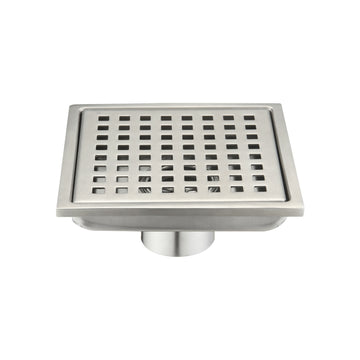 6 Inch Grid Shower Floor Drain Brushed Nickel Stainless Steel