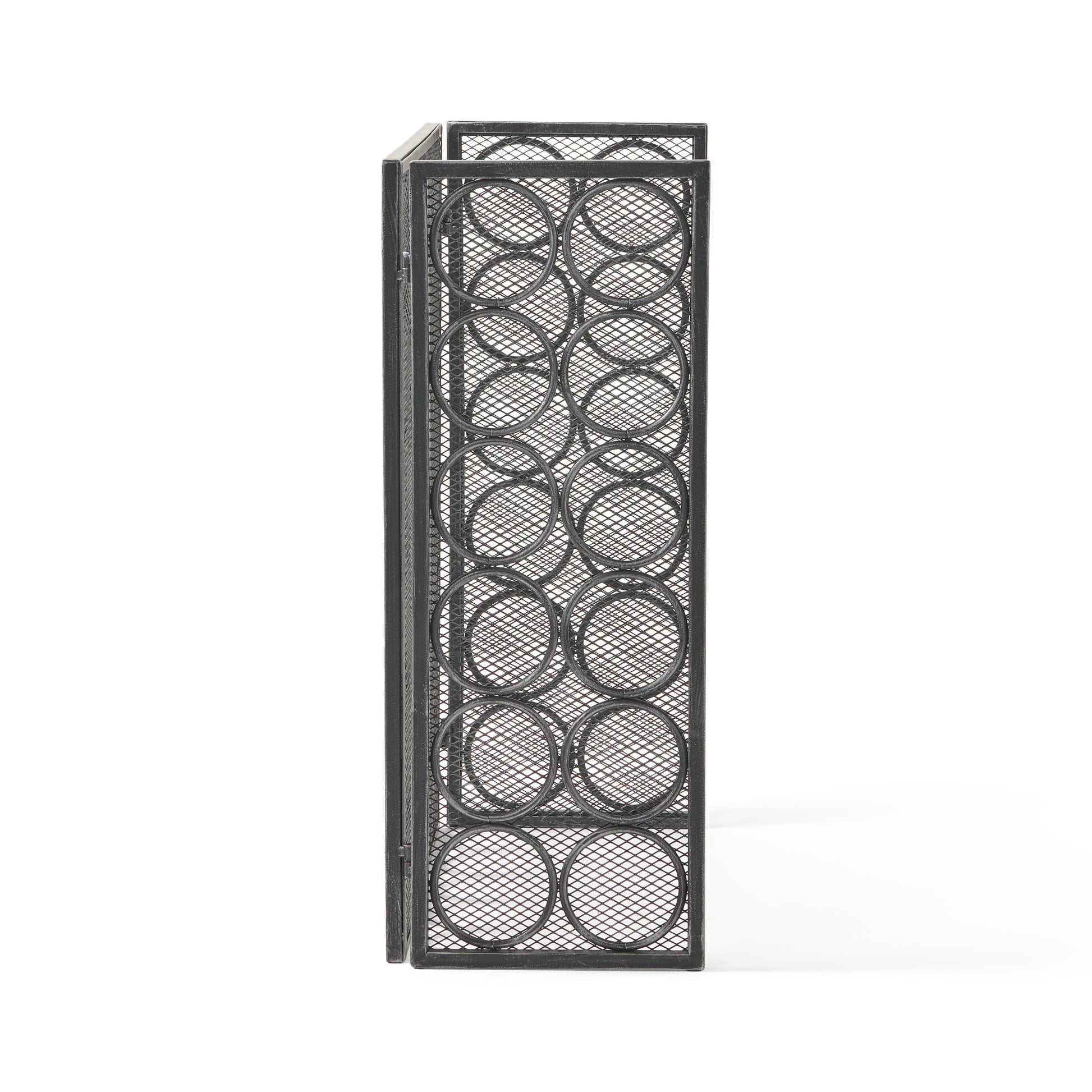 Fire Screen Black Silver Iron