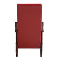 Red And Espresso Tight Cushion Rocking Chair Solid Red Brown Primary Living Space Foam Rectangular Rocking Chairs Rubberwood Solid Back Wood Fabric