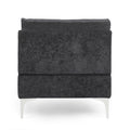 Chaise Lounge Black Fabric 1 Seat