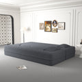 Modern Floor Sofa With 2 Pillows,Convertible Teddy Fabric Foam Filled Sleeper Sofa Bed,15