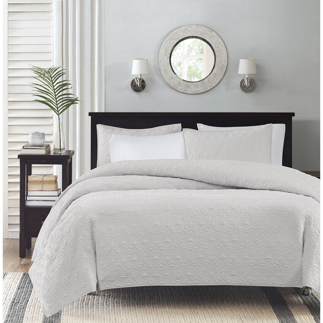 Reversible Quilt Set White Full Queen Full White Cotton