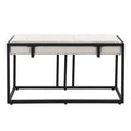 Modern Faux Marble 6 Piece Dining Table Set,60Inch Metal Kitchen Table Set With Upholstered Dining Chairs And Bench, Black Metal Dining Room Bench Seating Rectangular Dining Table With Chair And Bench Metal Wood Black Seats 6 60 Inches Farmhouse Trestle