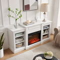 Media Console Table With Large Storage Cabinet, With 23