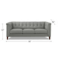 Arvo Leather Sofa Silver Grey Down Filling Genuine Leather 3 Seat