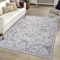 6X9 Grey Silver Oriental Non Shedding Living Room Bedroom Dining Home Office Stylish And Stain Resistant Area Rug Grey Polyester