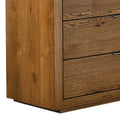 Lier 48 Inch Tall Dresser Chest, Brown Wood, 5 Drawers, Integrated Handles Brown Solid Wood