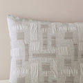 3 Piece Cotton Jacquard Duvet Set Full Queen Ivory Polyester