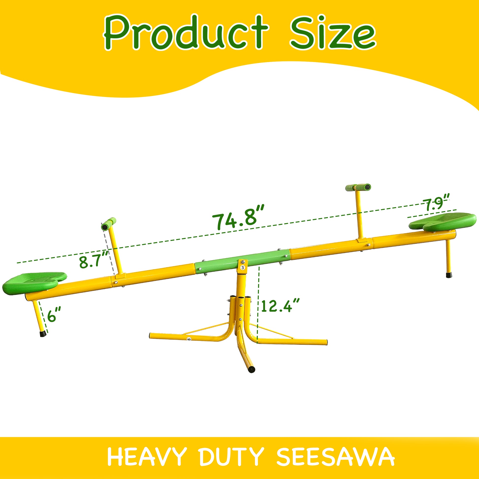 Garden Kids Playground Seesaw Steel Outdoor Seesaw 360 Degree Rotation Seesaw Playground Equipment Antique Yellow 200 Lbs & Over 5 To 8 Years Metal Indoor & Outdoor Use