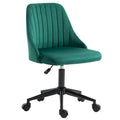 Vinsetto Mid Back Office Chair, Velvet Fabric Swivel Sop Shape Computer Desk Chair For Home Office Or Bedroom, Green Green Polyester