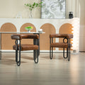 Coolmore Contemporary Designed Pu Fabric Upholstered Accent Dining Chair Barrel Side Chairs Kitchen Armchair For Living Room Set Of 2 Light Brown Pu Light Brown Foam Pu Leather