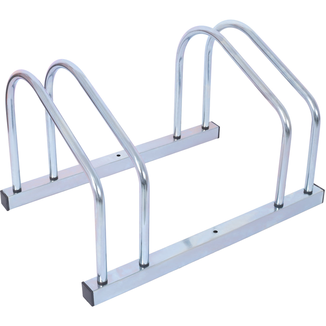 2 Bikes Floor Bike Stand, Bike Parking Rack Garage Bike Storage Stand Indoor Outdoor 22 28" Wheel Stand, Max. Tire Width 2.15",Galvanization Silver Steel