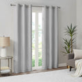 Basketweave Room Darkening Curtain Panel Pair 2 Pcs Window Panels Grey Polyester