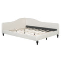 Full Size L Shaped Linen Daybed, With Solid Wood Legs, Beige Old Sku: Sf000146Aaa Full Beige Linen Mdf