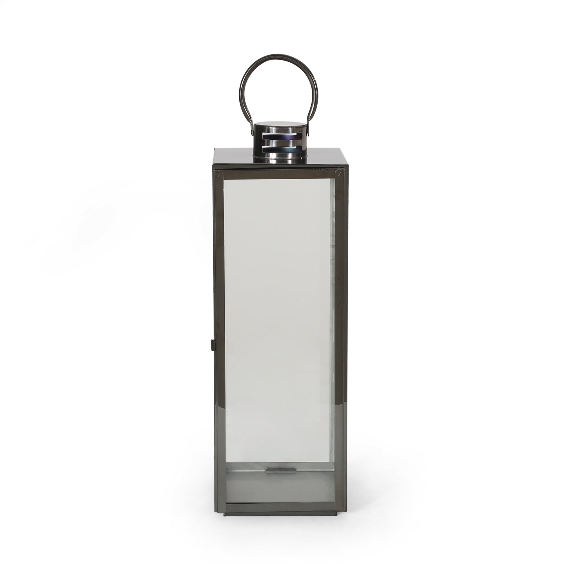 23.75'' H Stainless Steel Tabletop Lantern Black Stainless Steel