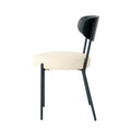 Modern Grey Simple Pu Dining Chair Upholstered Chair Family Bedroom Stool Back Dressing, White Round Table Set, Bentwood Covered With Ash Veneer Chair Back, Chair Black Metal Legs Set Of 5 White Mdf