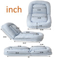 Triple Fold Down Sofa Bed,Blue Blue Metal Cotton Metal