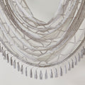 Diamond Sheer Embroidered Waterfall Valance Grey 38X46
