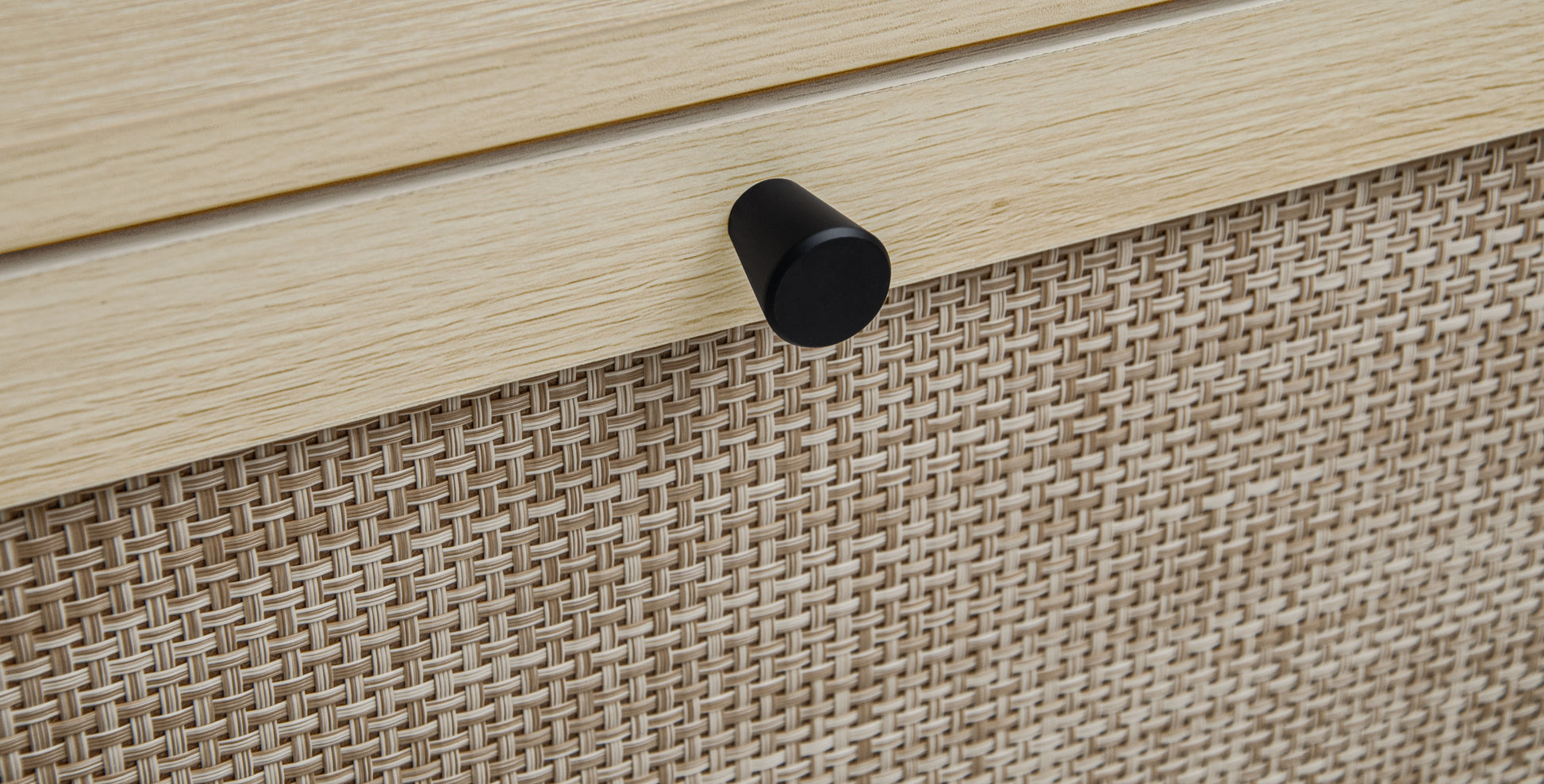 Rattan 3 Door Shoe Rack, Freestanding Modern Shoe Storage Cabinet, For Entryway Natural Particle Board